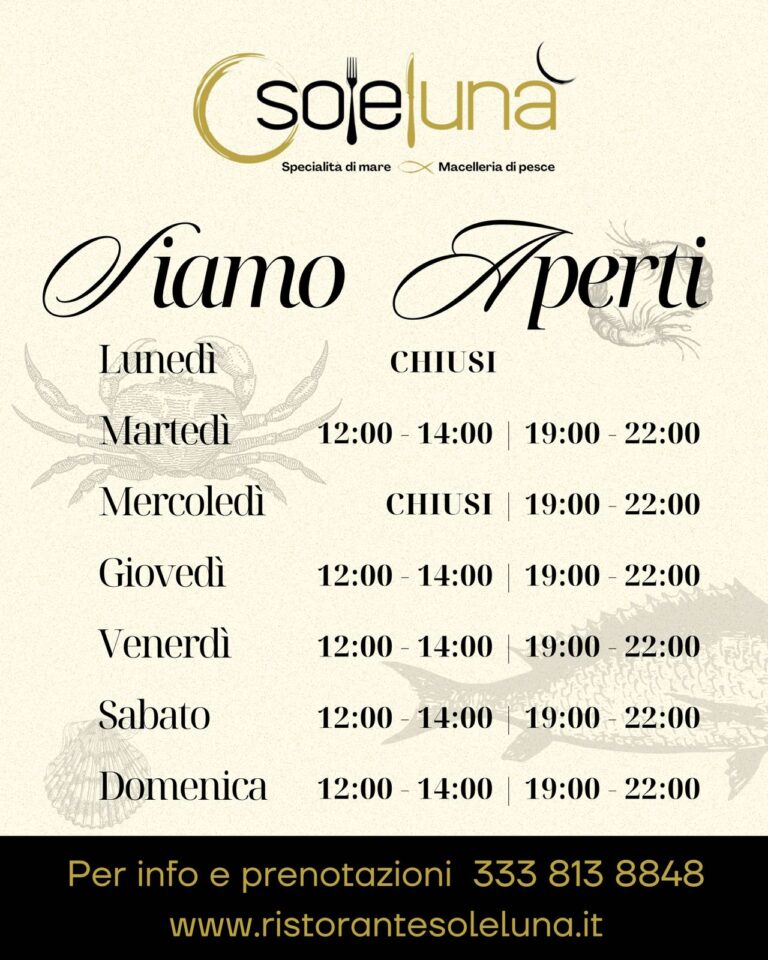Orario da aprile a ottobre